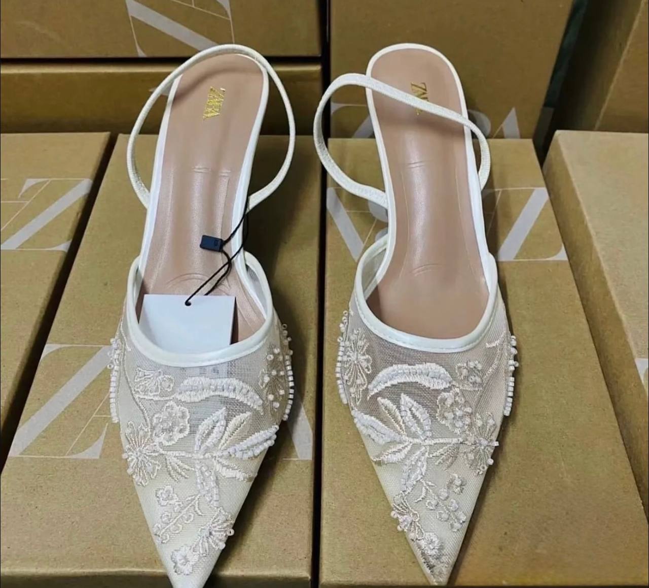 Zara’s bridal heels